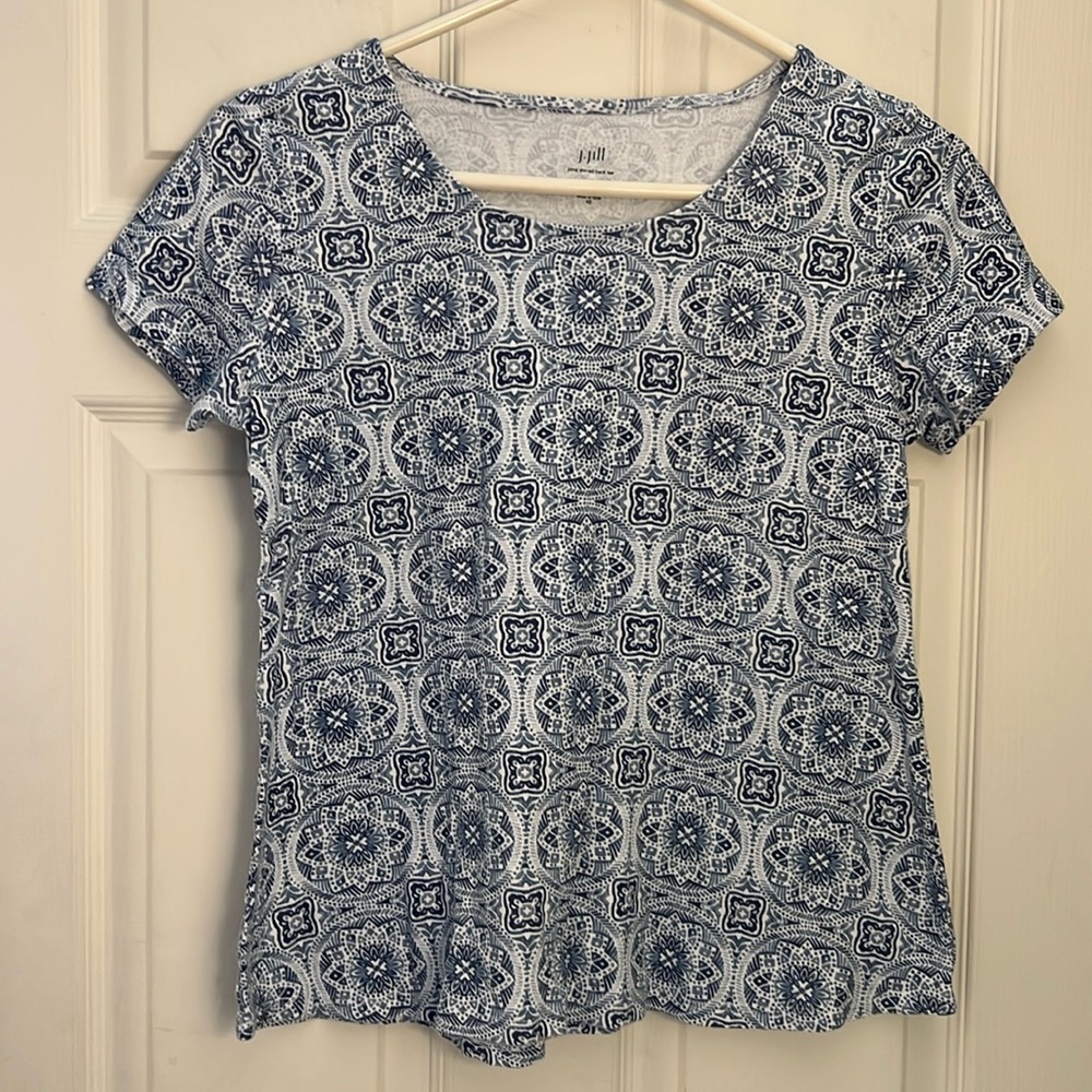 J. Jill  shirred -back tee, XS, 100% Pima cotton